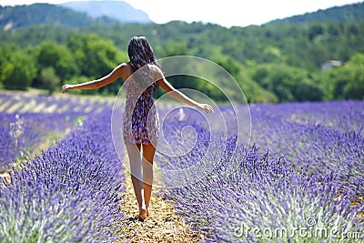 Woman on a lavender field