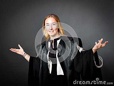 Woman lawyer gesturing