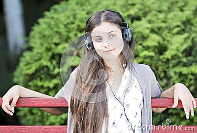 Woman listening to music