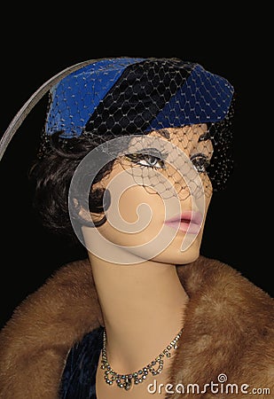 Woman mannequin in vintage dress