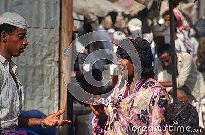 Woman at a market in Bait al Faki, Yemen