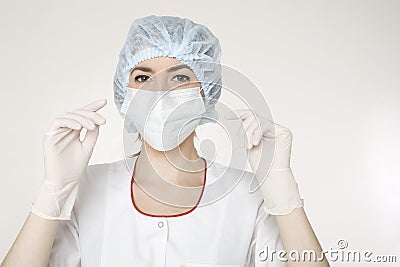 Woman in medical mask