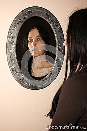 Woman with a mirror