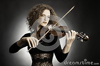 Woman musician playing violin