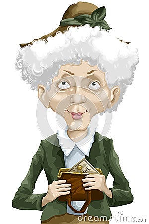 Woman Old Handbag Mail Character Cartoon Style  Stock Photos - Image: 31566183