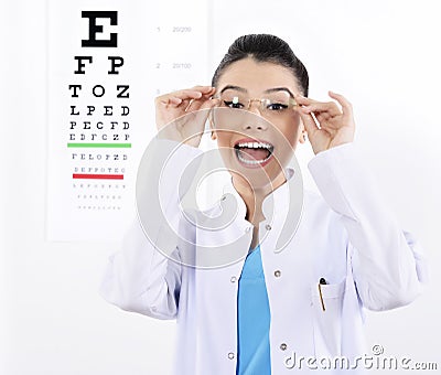 Woman Optician or optometrist