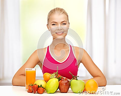 Woman with organic food or fruits