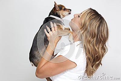 Woman with pet dog