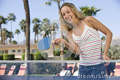 Woman Playing Table Tennis