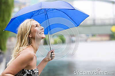 Woman in the rain