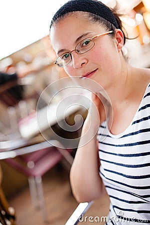 Woman at a restaurant