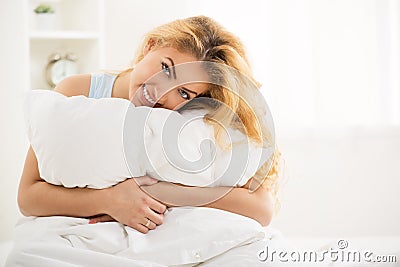 Woman resting in the bed