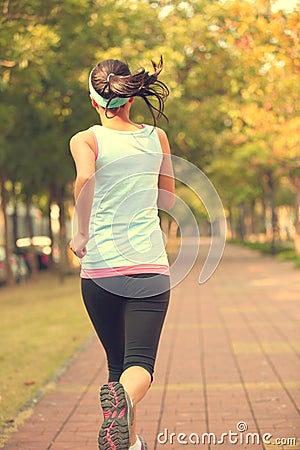 Woman running at park