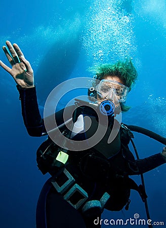 Woman scuba diver