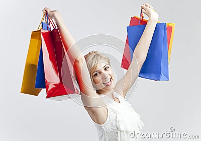 Woman with shopping bags