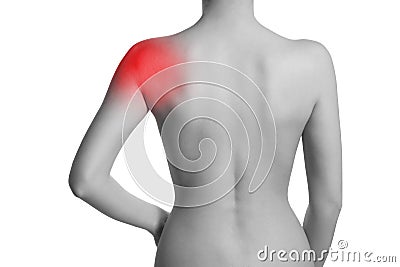 Woman with shoulder pain