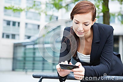 Woman with smartphone in internet