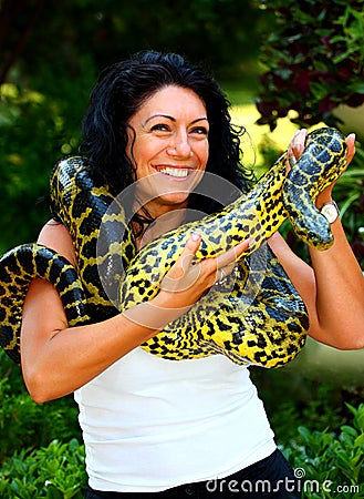 A woman with snake
