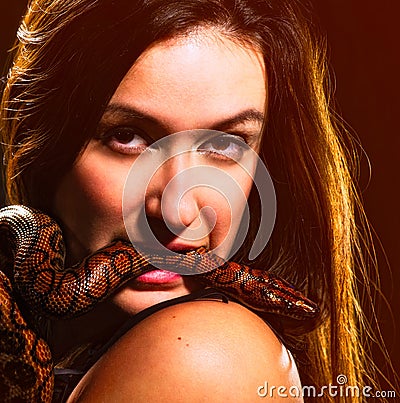 Woman and snake