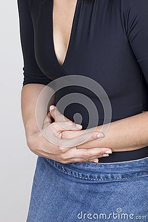 Woman with stomach ache