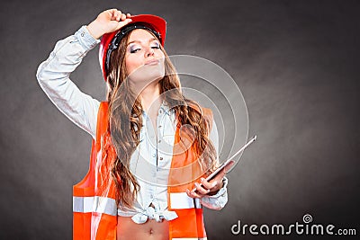 http://thumbs.dreamstime.com/x/woman-structural-engineer-tablet-working-sexy-alluring-wearing-helmet-holding-computer-strong-girl-feminist-man-profession-56622965.jpg