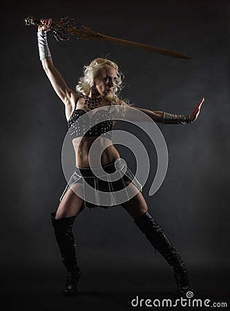 Woman and sword