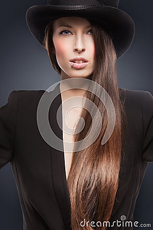 Woman in top hat