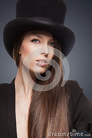 Woman in top hat