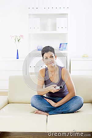 Woman watching TV