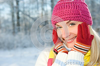 Woman in winter clothing outdoors
