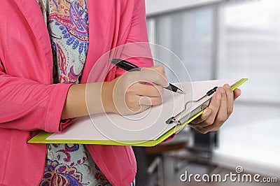 Woman Write In Paper