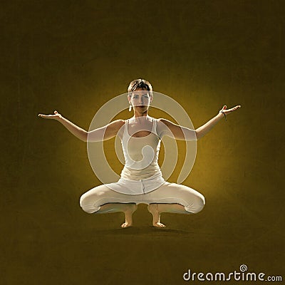 Woman in yoga position. Tulita