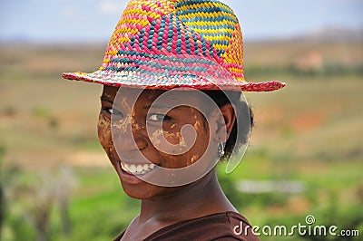 Women with colorful hat