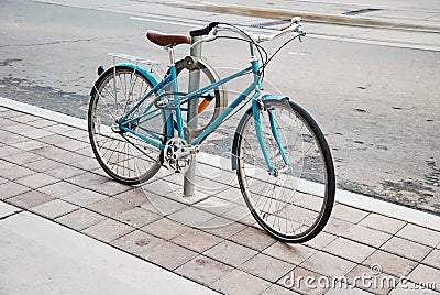 Women s bicycle parked on the street