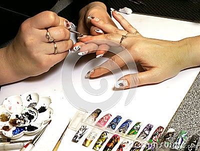 Women s hand painted nails