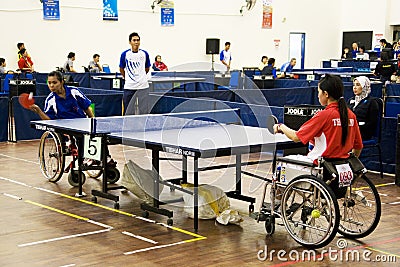 Women s Wheelchair Table Tennis Action