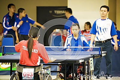 Women s Wheelchair Table Tennis Action
