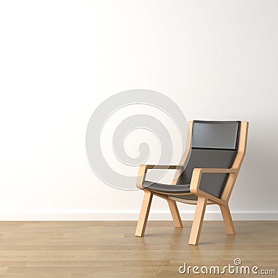 Wood armchair on white