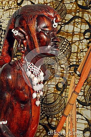 African Warrior (wood carving)