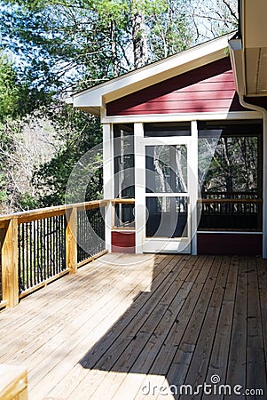 Wood Deck With Screened Porch