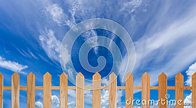 Wood fence and blue sky