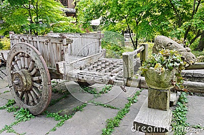 Wooden ancient carriage