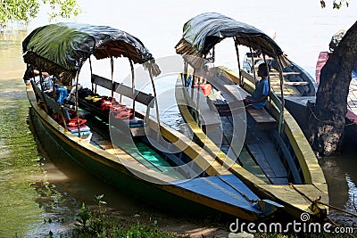 Wooden boat on the Usumacinta River