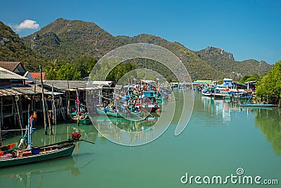 Wooden boats in the sea