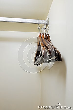Wooden brown clothes hanger