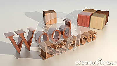 Wooden cubes - Essences - Logo