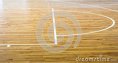 Wooden floor basketball court