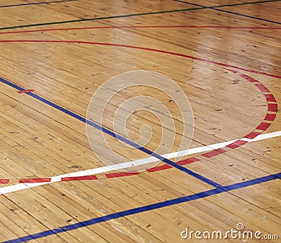 Wooden floor of sports hall