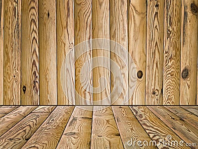 Wooden floor and wall
