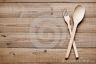 Wooden fork and spoon